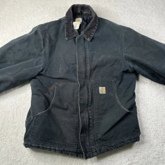 Carhartt Arctic Quilted Lined Corduroy Collar Jacket Black J02 BLK